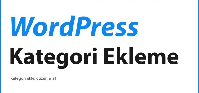 WordPress Kategori Ekleme